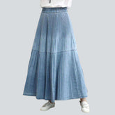 Falda vaquera plisada bohemia